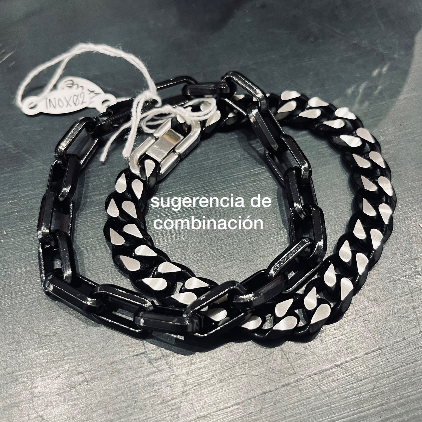 Pulsera Acero eslabón plano