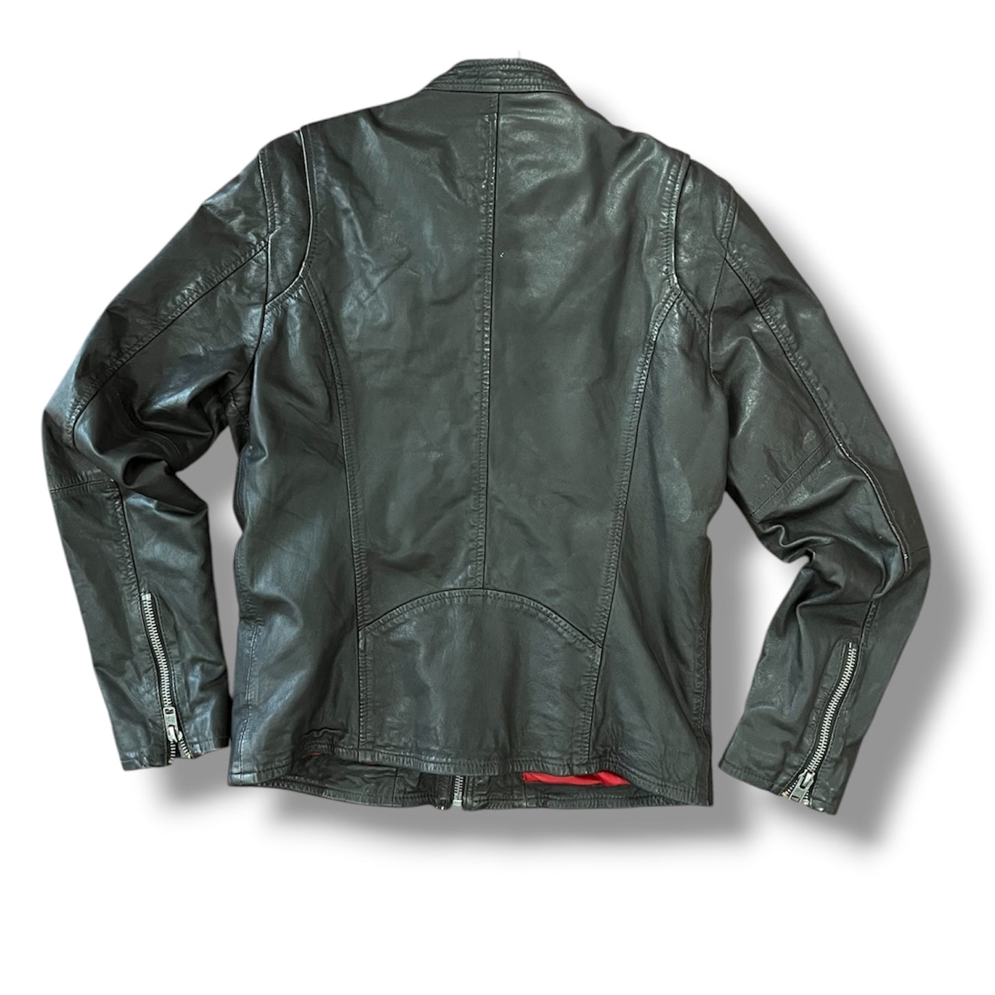 Cazadora biker marrón XL