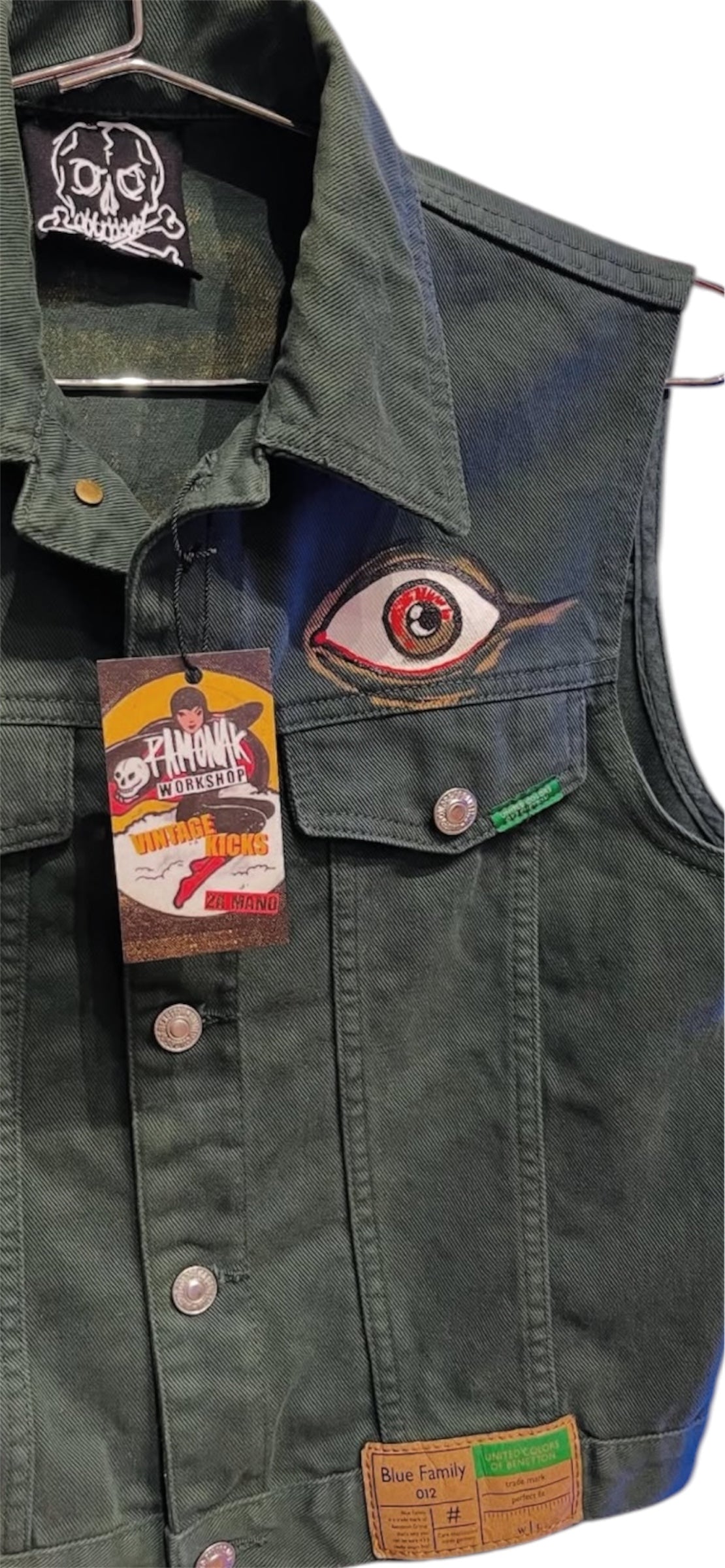 Chaleco custom  vaquero pintado a mano
