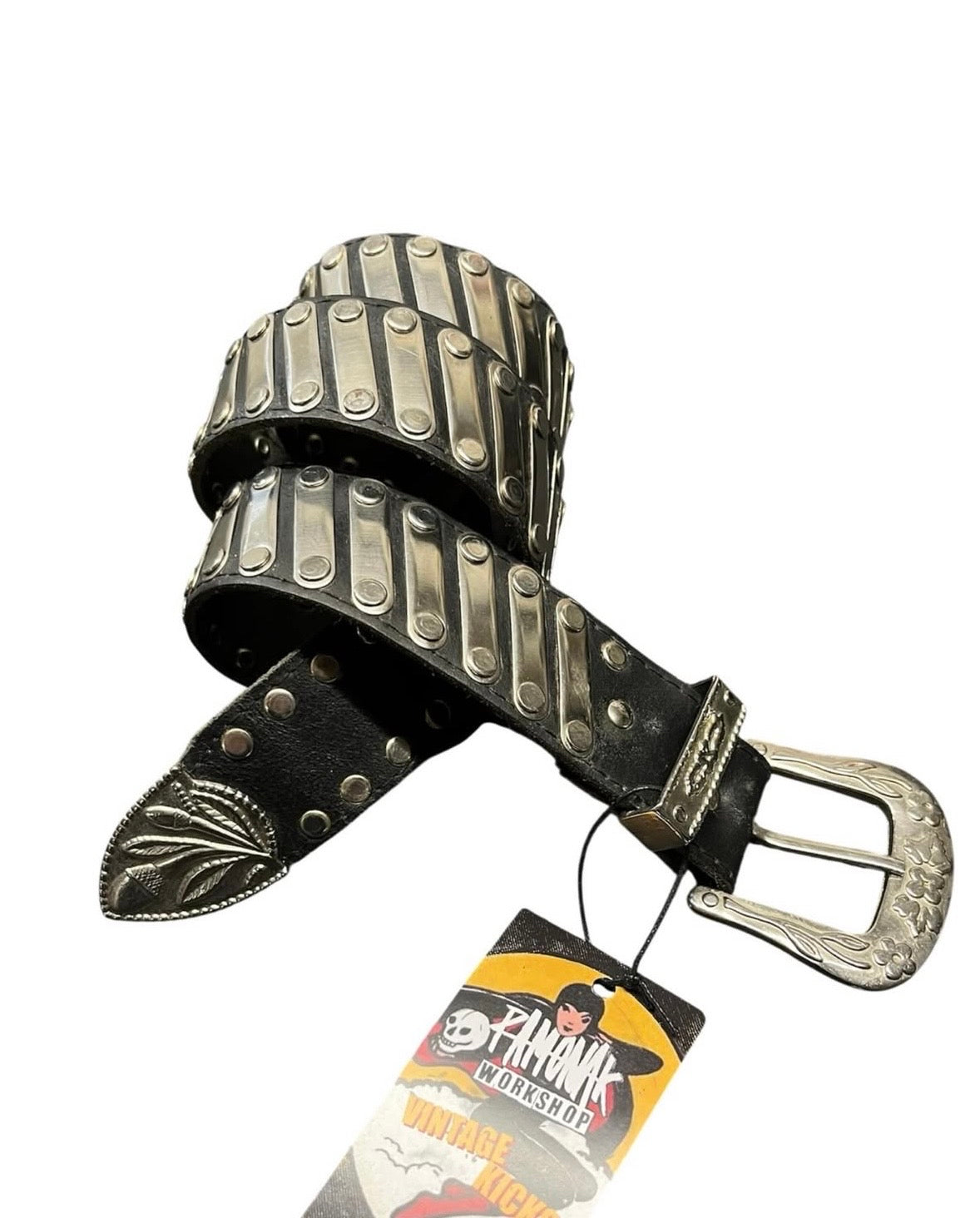 Cinturón retro de cuero auténtico 95cm - 02