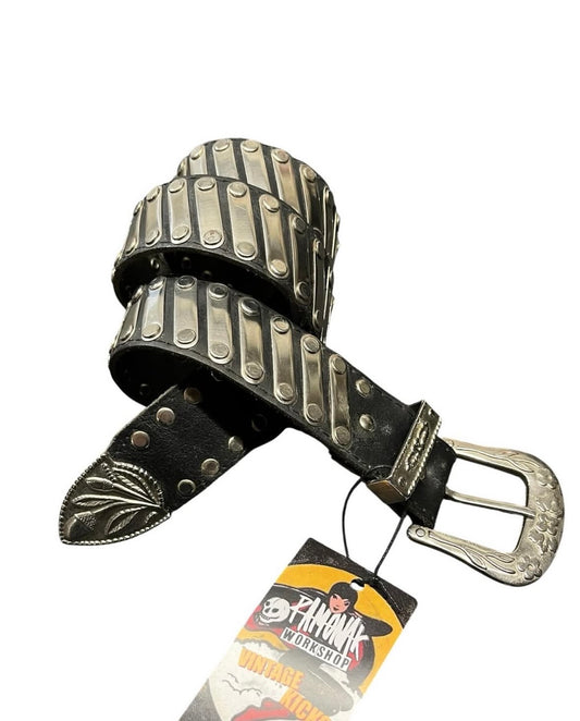 Cinturón retro de cuero auténtico 95cm - 02