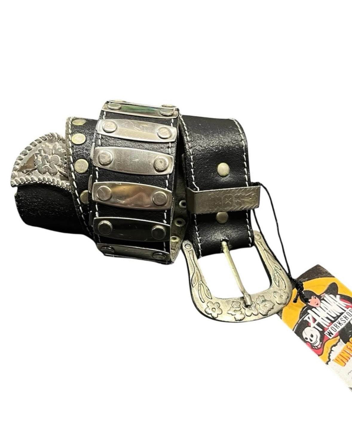 Cinturón retro de cuero auténtico 90cm - 08