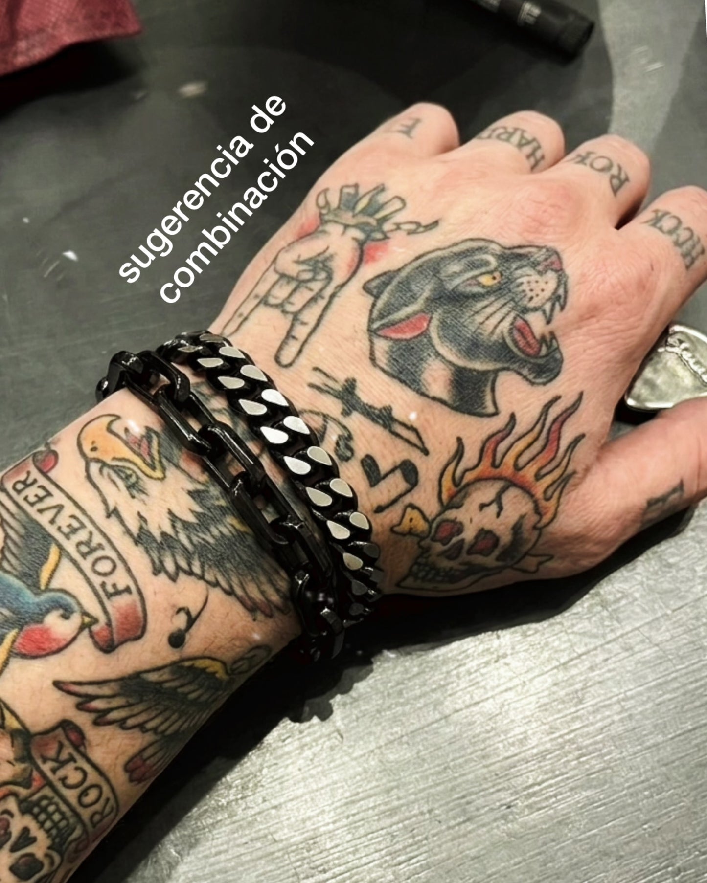 Pulsera Acero eslabón plano