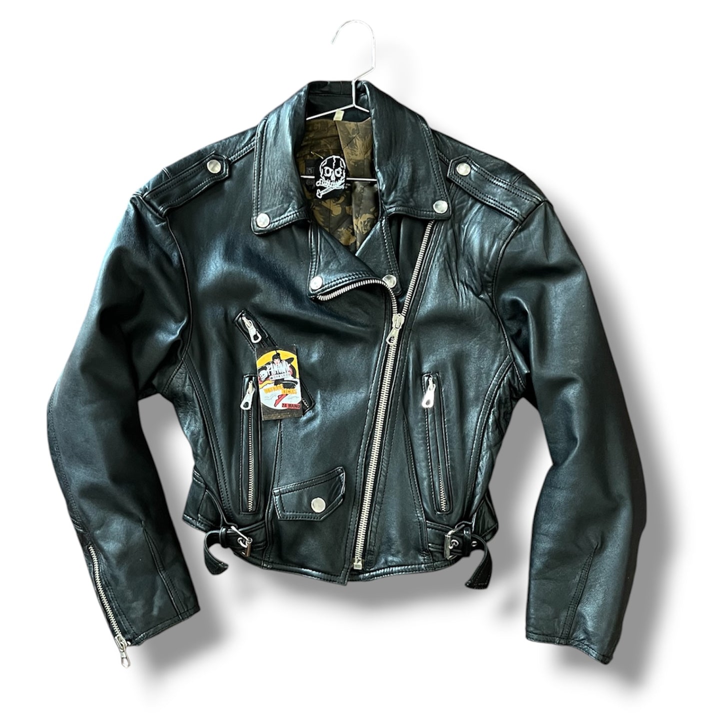 Cazadora cuero Retro mujer L
