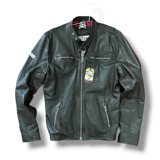 Cazadora biker marrón XL