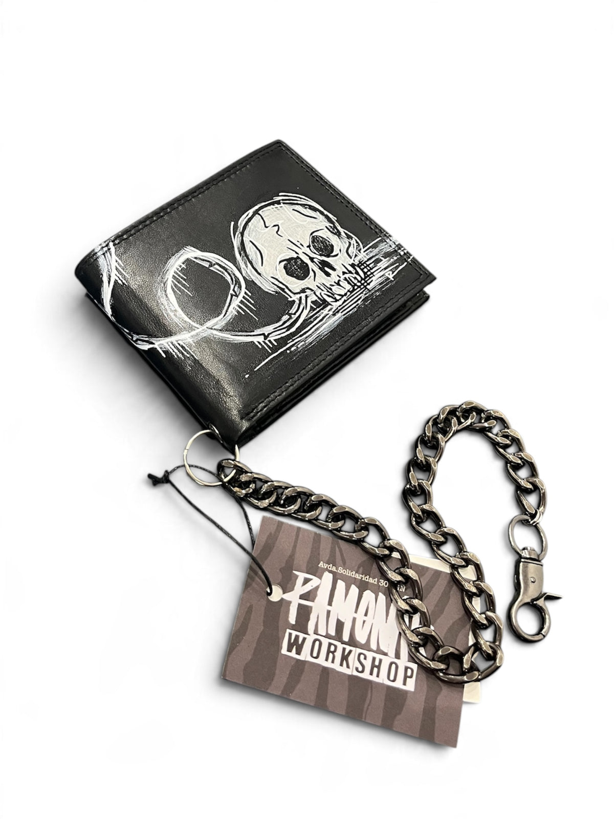 Cartera cuero pintada a mano