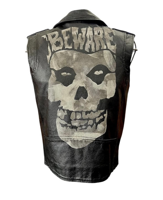 Chaleco de cuero custom de The Misfits · Talla S